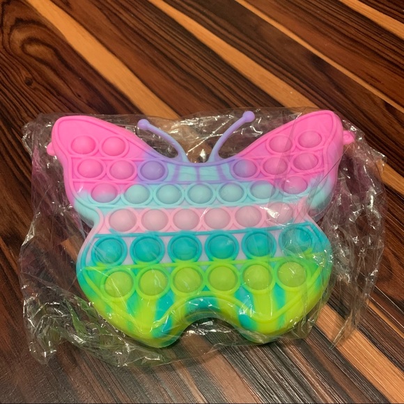 NEW Girls Butterfly Chain Bag Multicolor Anti-Anxiety Bubble Squeeze Purse - Picture 12 of 15